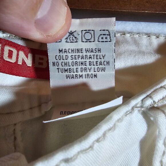 Union Bay Pants Size 5 Beige Low Rise Flared Stretch Y2K Tan White Juniors - Picture 8 of 8